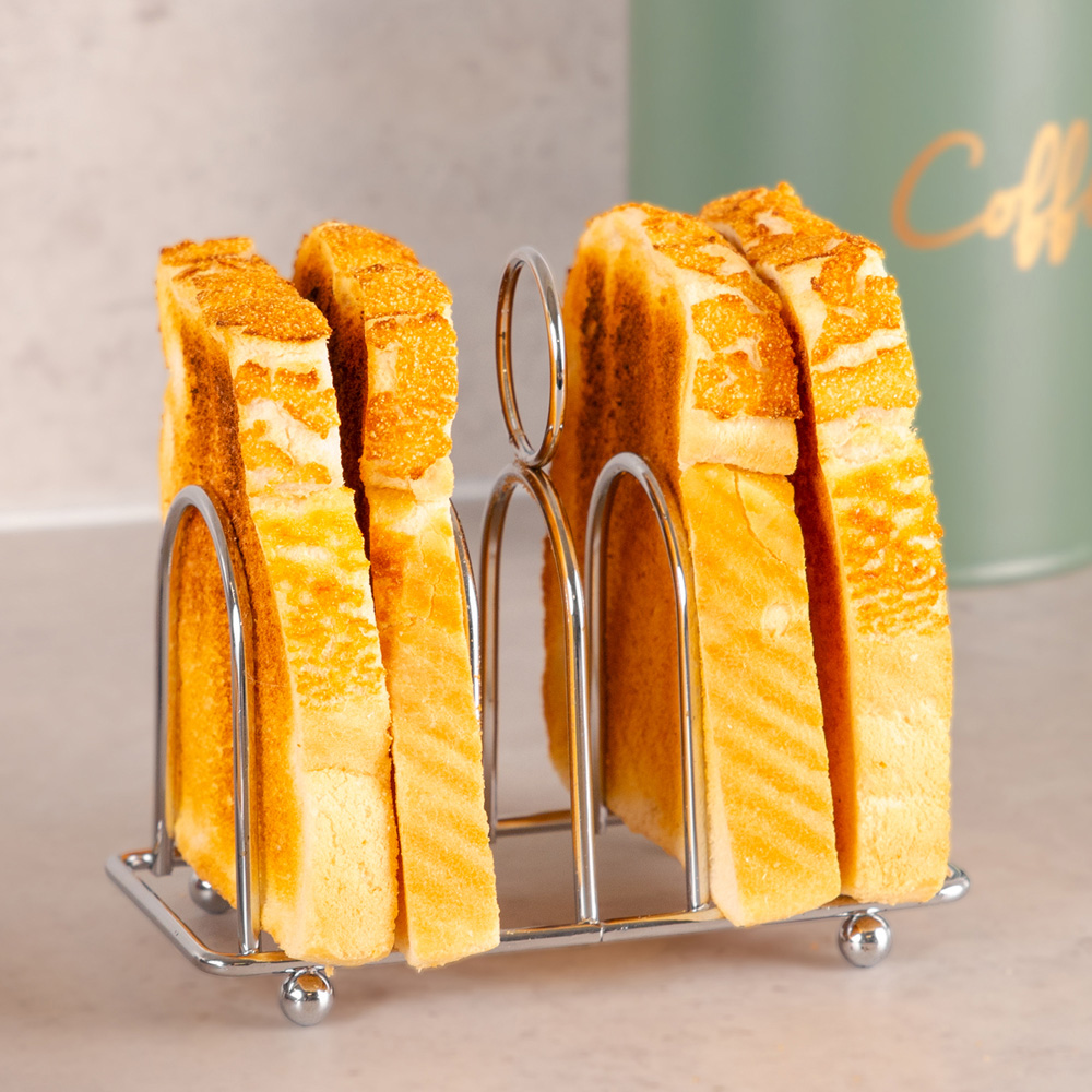 Innoteck Essentials Chrome Toast Rack with 6 Bread Slice Slot Image 2