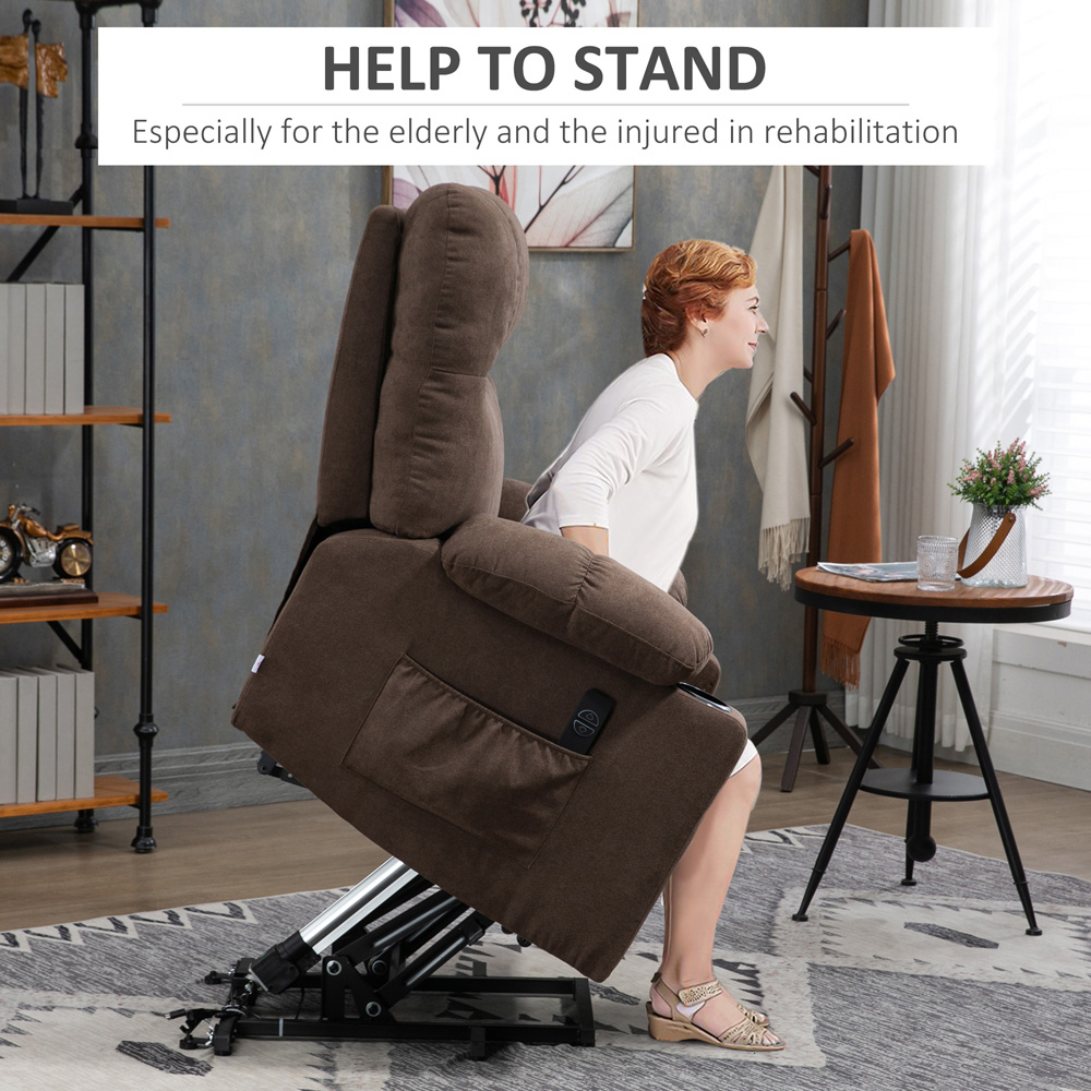 HOMCOM Brown Heavy Duty Electric Recliner Lift Chair Image 5