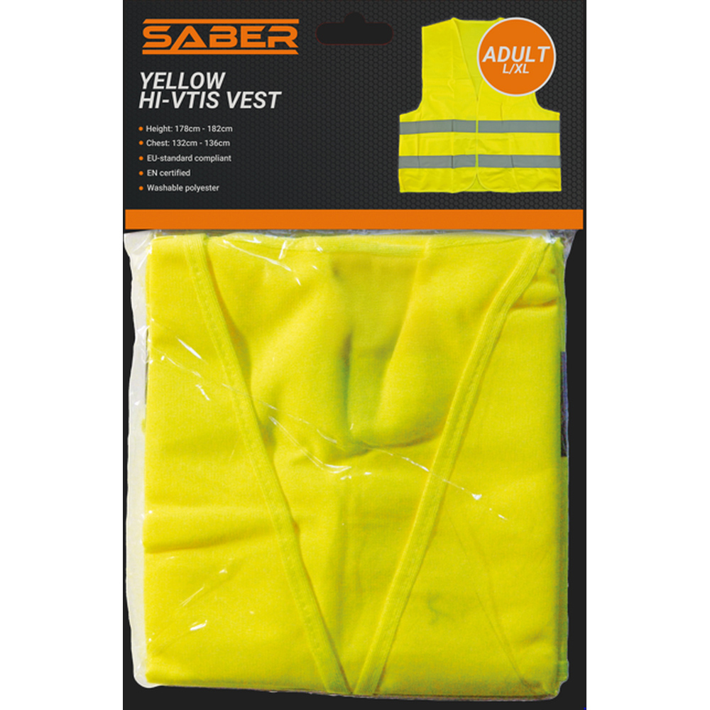 Saber Adult Hi-Vis Vest Yellow L/XL Image 2