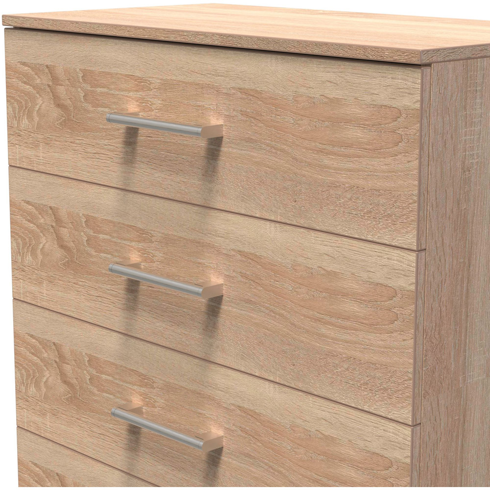 Crowndale Devon 5 Drawer Bardolino Oak Chest of Drawers Ready Assembled Image 5