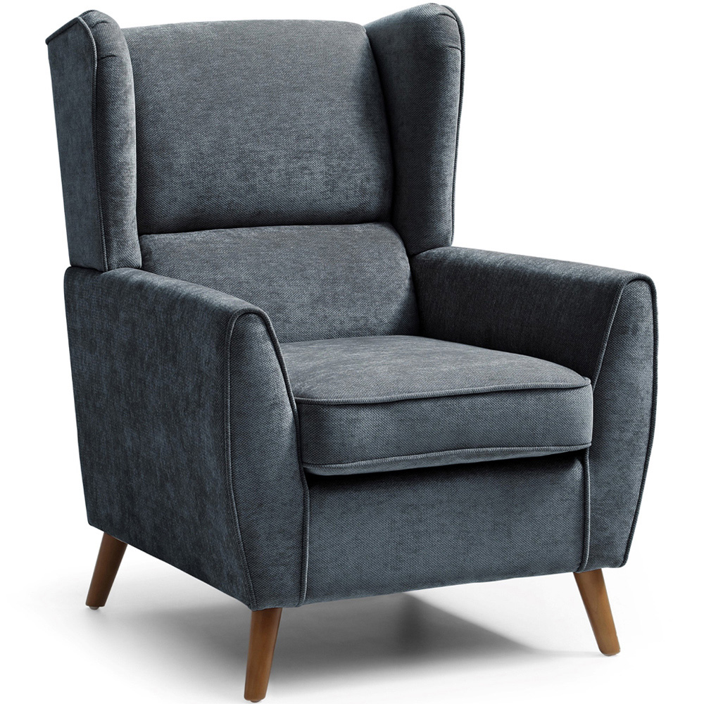 Lily Denim Chenille Wingback Armchair Image 3