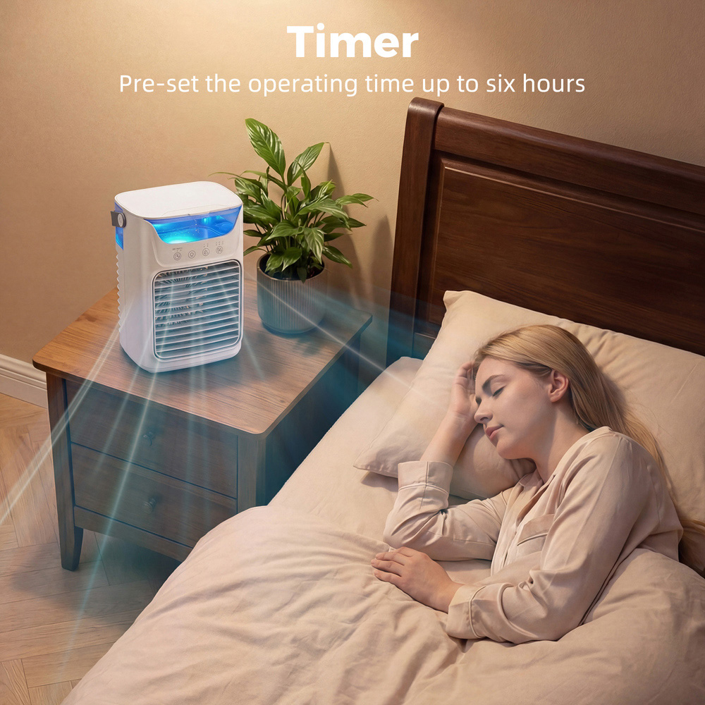 HOMCOM Grey Adjustable Head Desk Fan with Humidifier and Aroma Diffuser ...