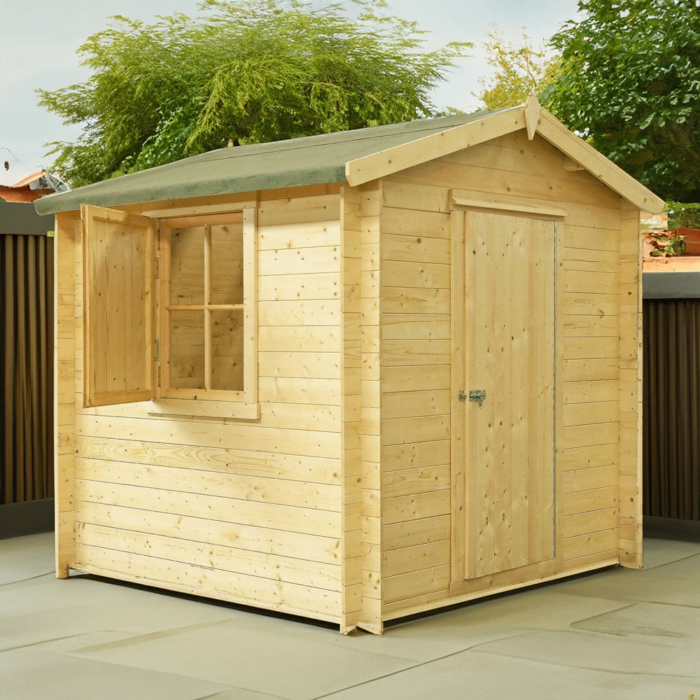 Shire Camelot 8 x 8ft Pressure Treated Wooden Log Cabin Image 2