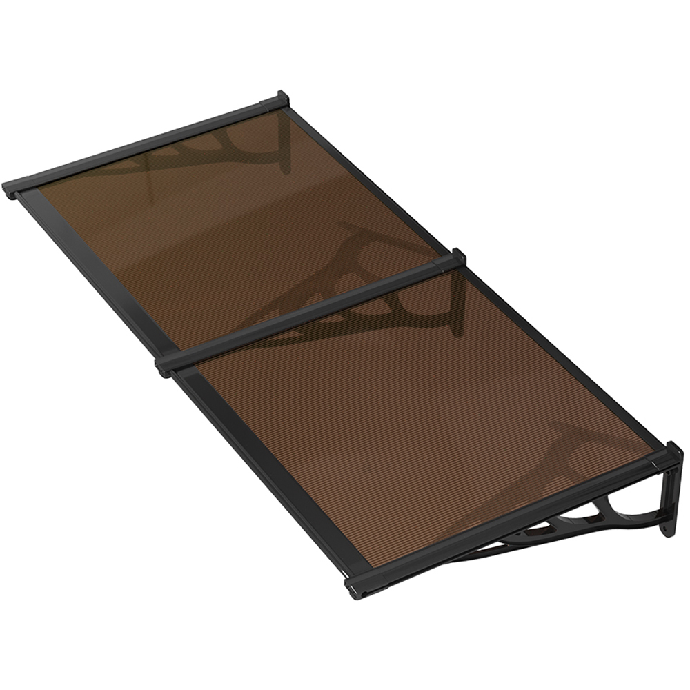 Living and Home Dark Brown Flat Door and Window Canopy 2.0 x 0.9m Image 2