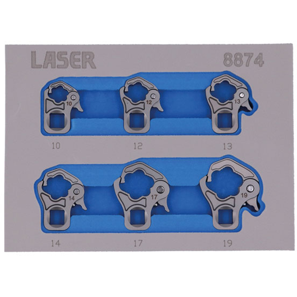 Laser 3/8 inch D Ratchet Flare Nut Wrench Set Image 4