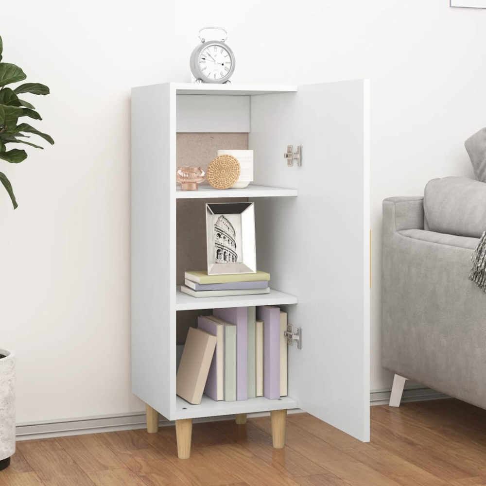 vidaXL Single Door White Sideboard Image 8