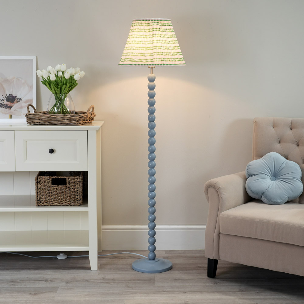 ValueLights Bobbins Pink Aztec Shade Powder Blue LED Floor Lamp Image 2