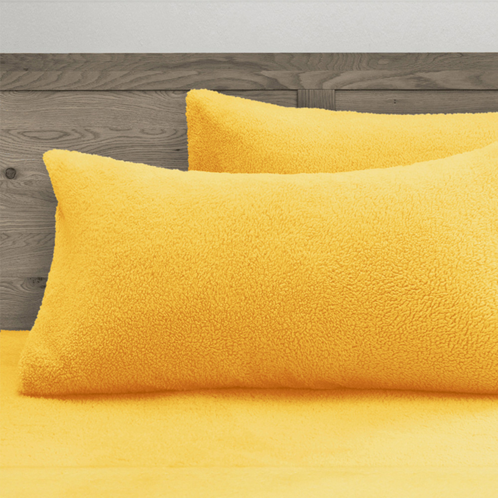 Velosso Ochre Teddy Fleece Pillowcase 2 Pack Image 3