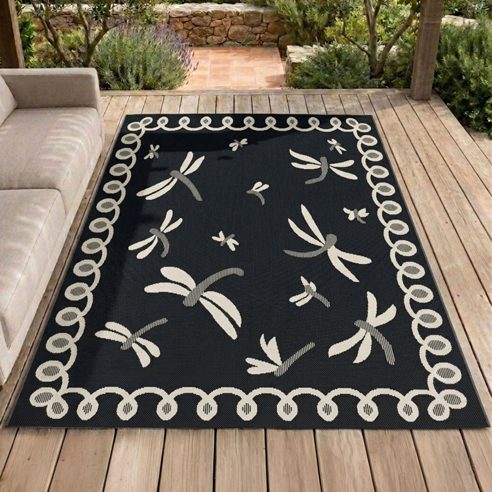 Portland Rugstyle Black Dragonfly Rug 240 x 340cm Image 1