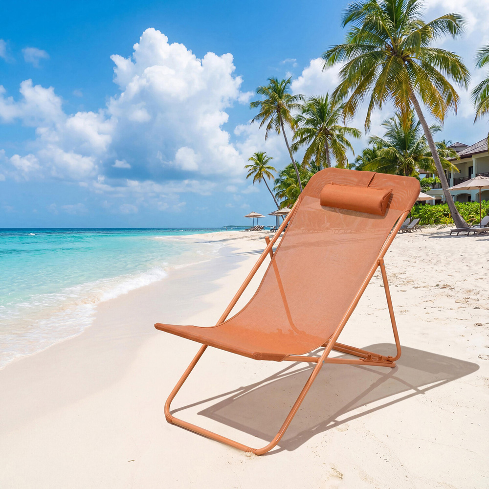 Active Sport 3 Position Beach Chair Orange Image 7