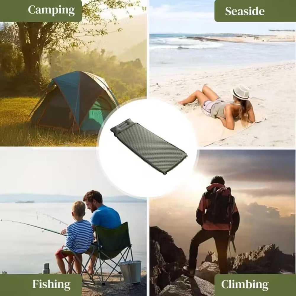 Alivio Single Olive Green Waterproof Inflatable Camping Sleeping Pad Image 6