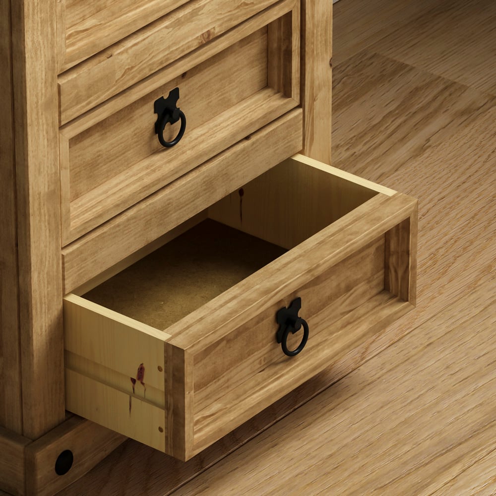 Vida Designs Corona 3 Drawer Pine Bedside Table Image 5