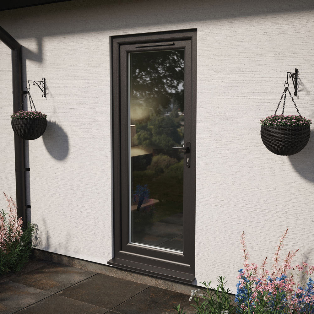 Crystal Black and White Full Glass LH Open Clear Double Glazed Door 920 x 2090mm Image 4