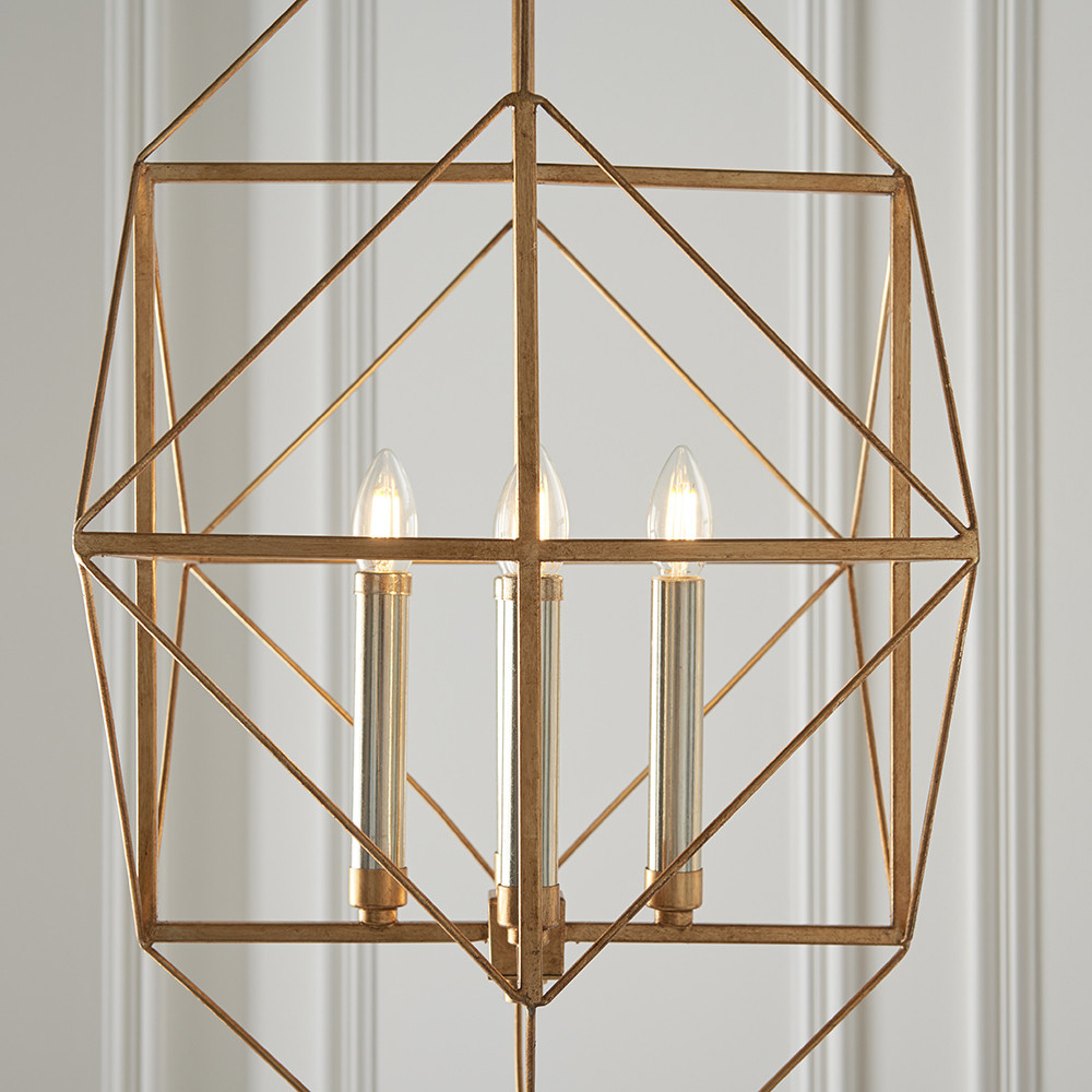 Merano Pescara Gold and Silver Leaf Pendant Light Image 4