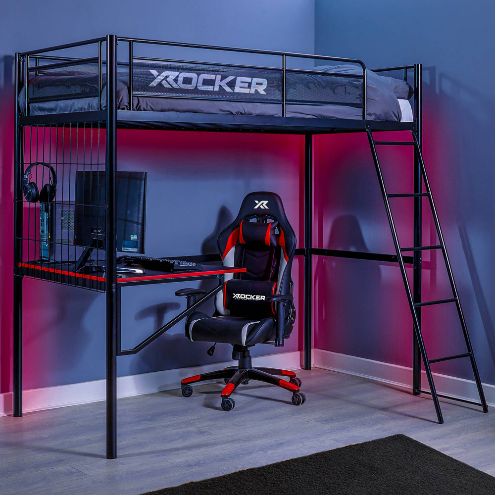 X Rocker Icarus XL Black Gaming High Sleeper with Desk Image 1