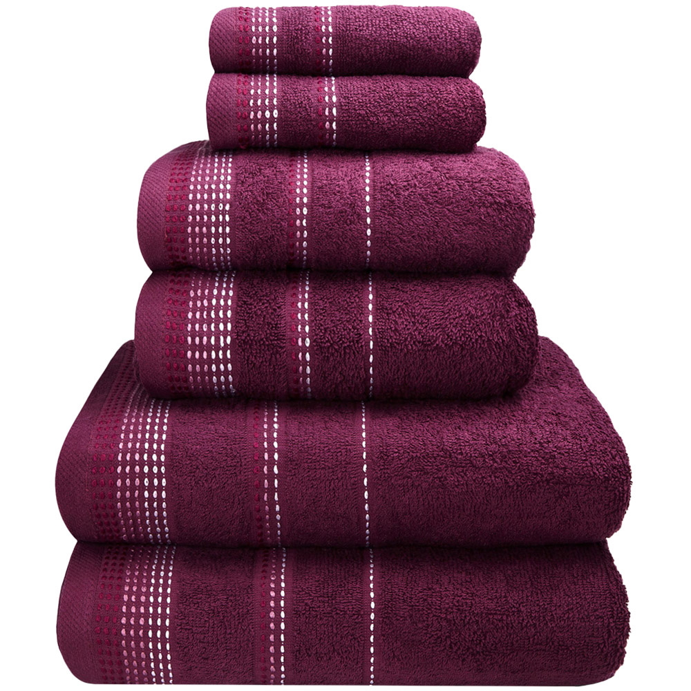 Rapport Home Berkley Embroidered Super Soft Pure Cotton Purple Face Towel Image 1