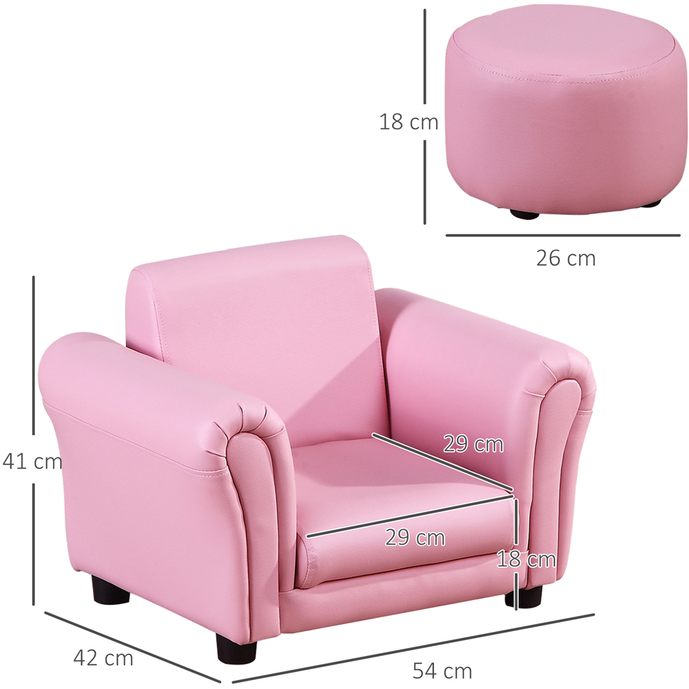 Tommy Toys Pink Kids Armchair and Stool Set Image 7