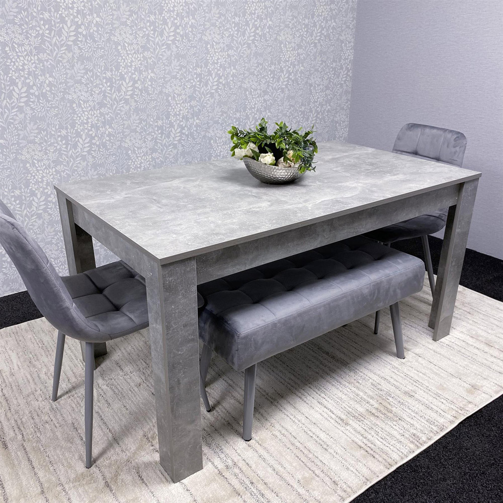 Kosy Koala 4 Seater Stone Dining Set Grey Image 7