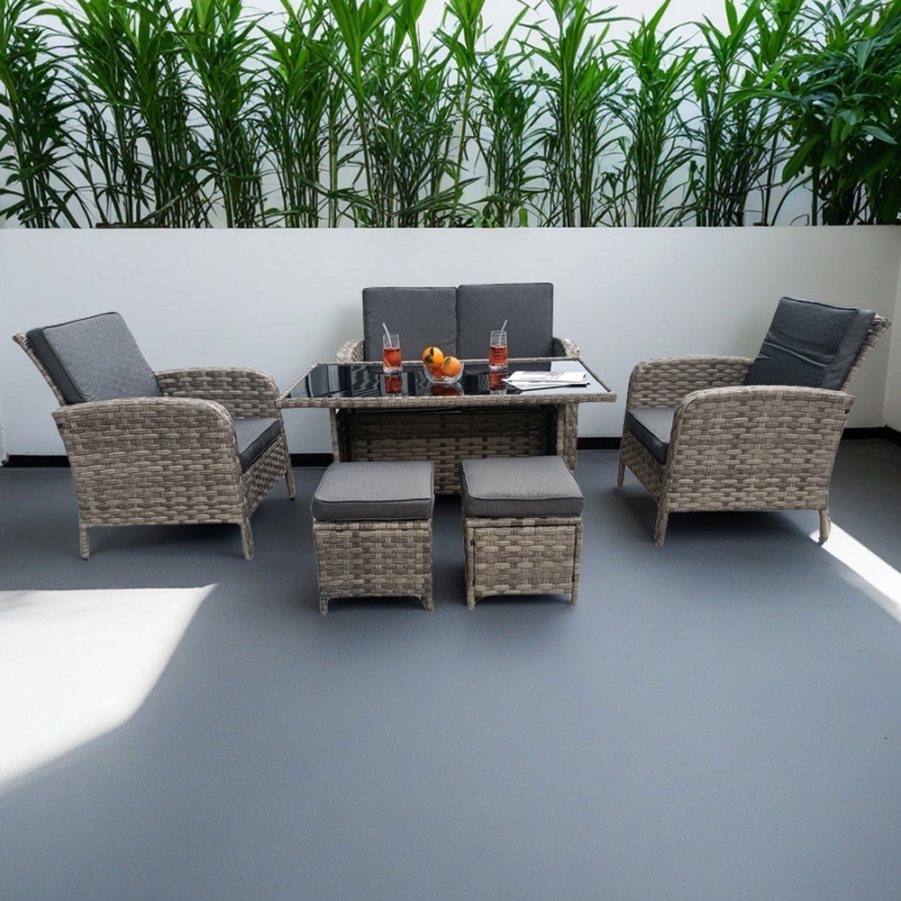 Outdoor Living Dorchester 6 Seater Rattan Wicker Garden Dining Set Image 8