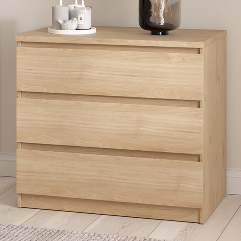 Florence 3 Drawer Jackson Hickory Oak Chest of Drawers Image 1