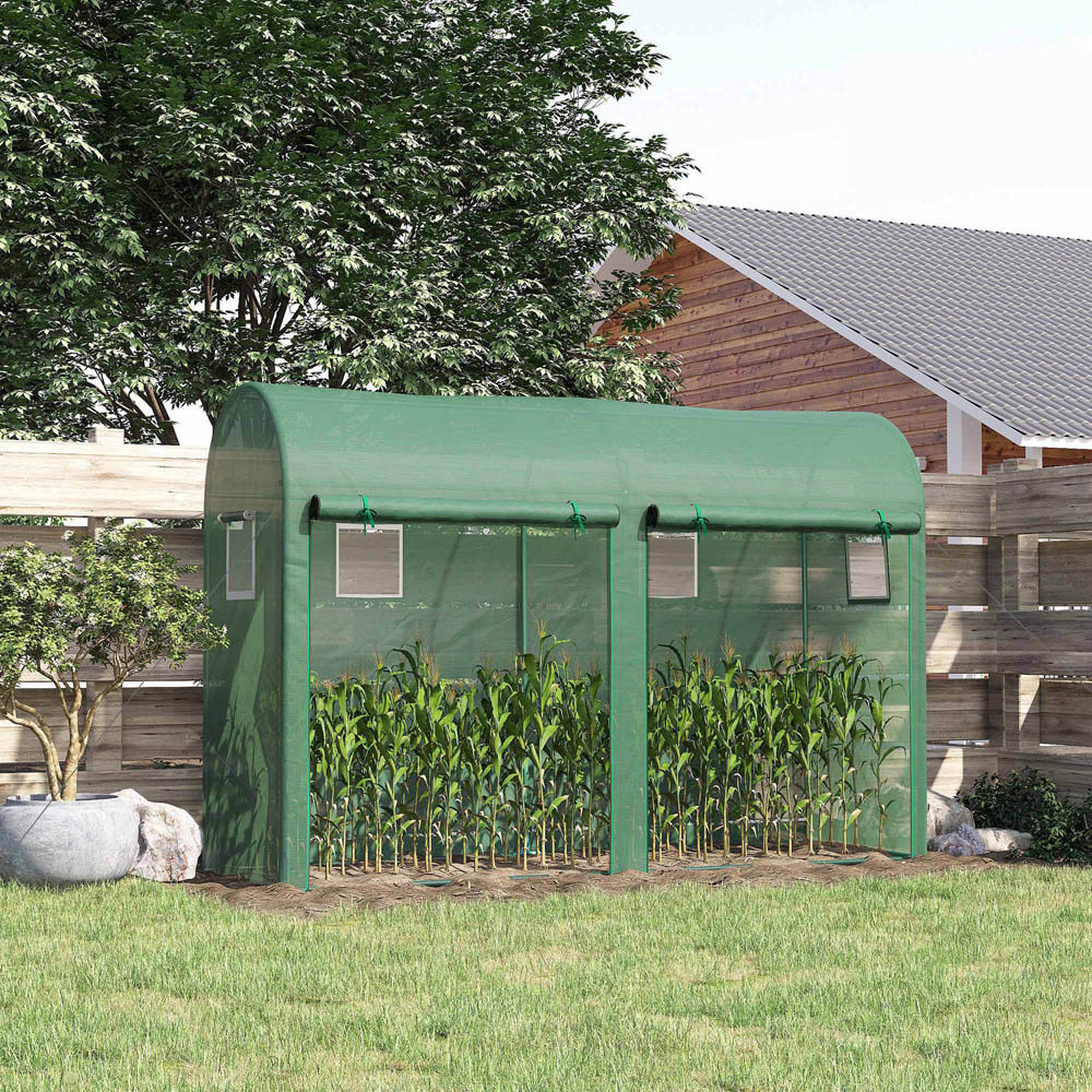 Outsunny Green 10 x 3ft Greenhouse Image 2