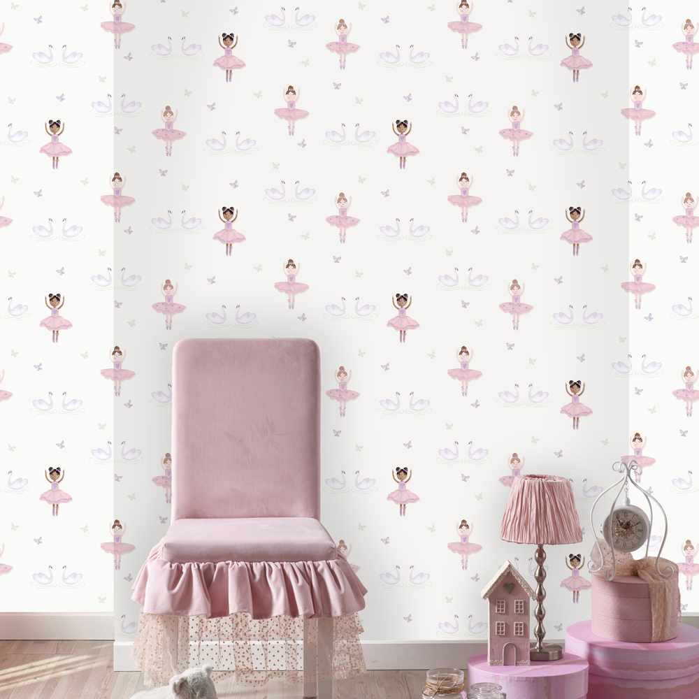 Holden Ballerina Cream and Pink Wallpaper Image 2
