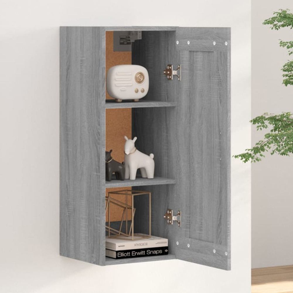 vidaXL Single Door Grey Sonoma Wall Cabinet Image 1