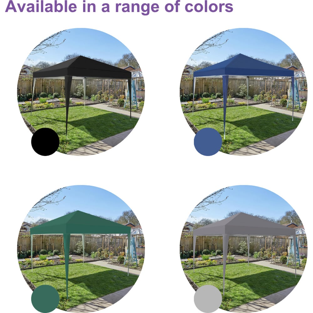 Home Source 3 x 3m Black Easy Up Garden Outdoor Gazebo Image 7