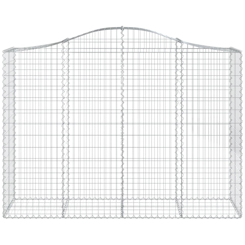 vidaXL Silver Galvanised Iron Arched Gabion Basket 200 x 50 x 140/160cm 14 Pack Image 2