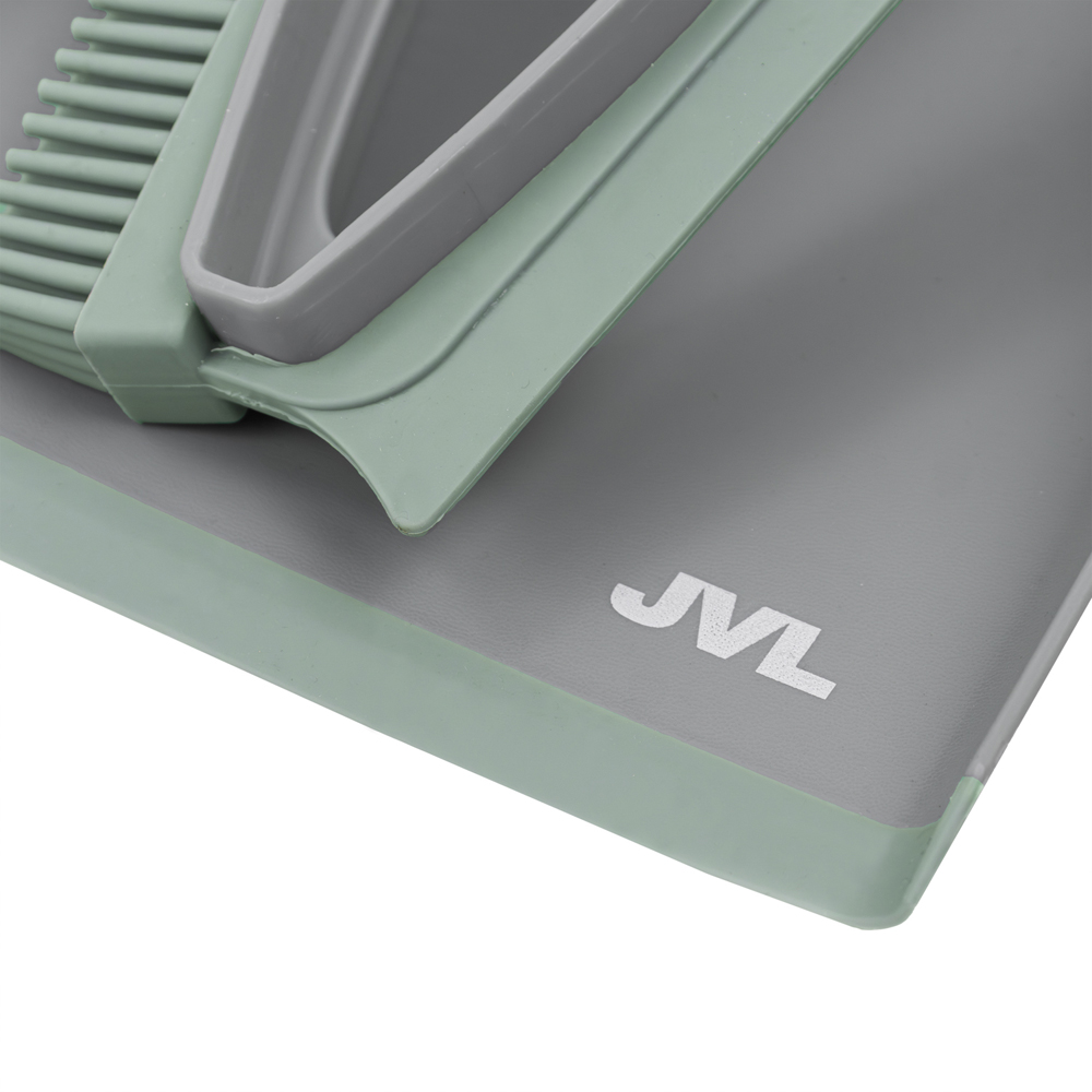 JVL Grey Rubber Dust Pan and Brush Set Image 4