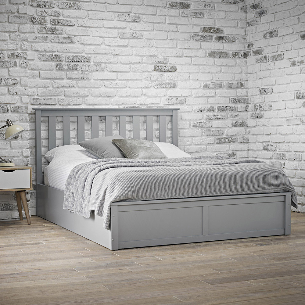 LPD Furniture Oxford Double Grey Ottoman Bed Frame Image 5