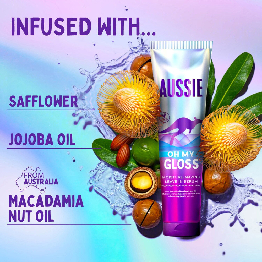 Aussie Oh My Gloss Moisture Mazing Leave In Serum Image 4