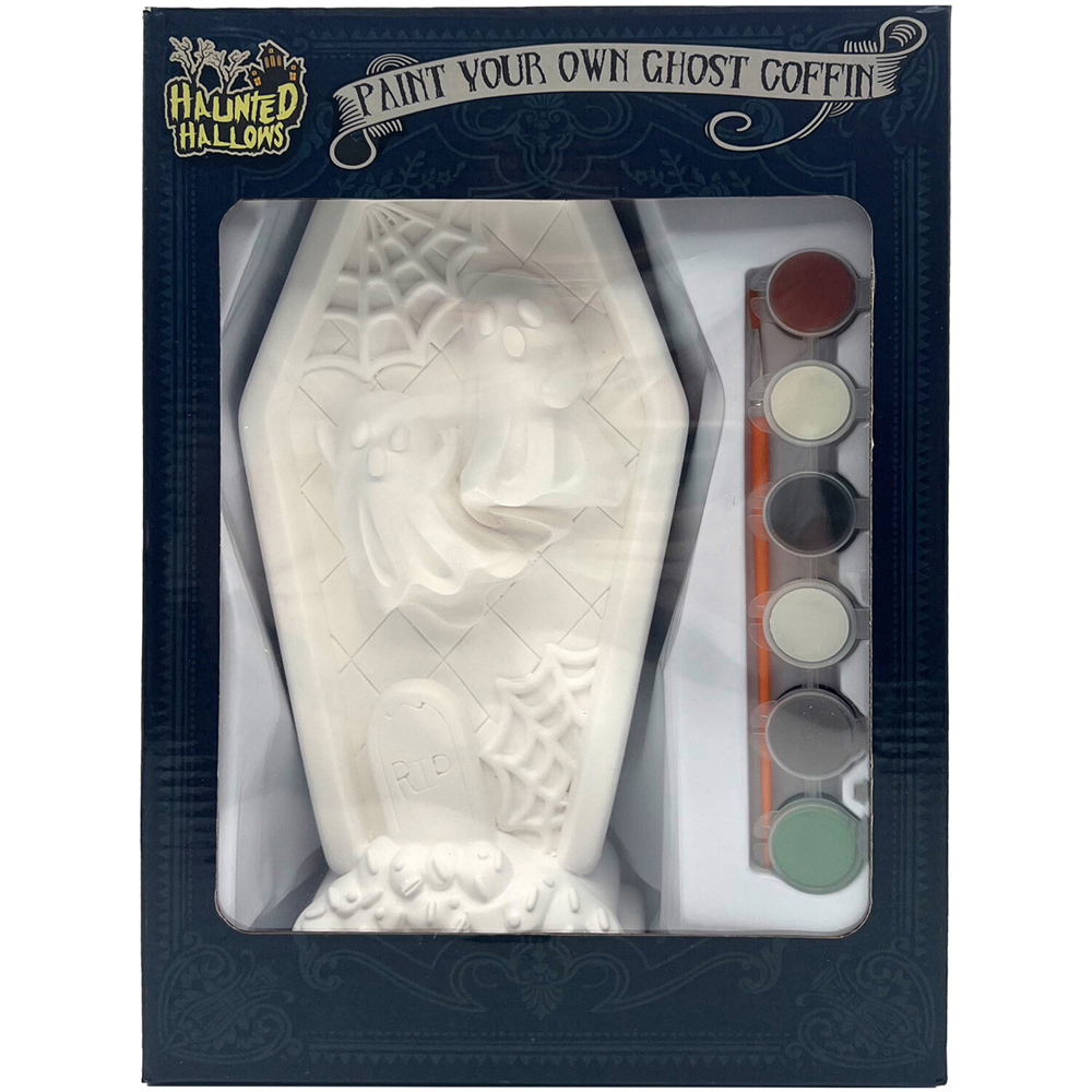 Paint Your Own Ghost Coffin Kit White Image 1