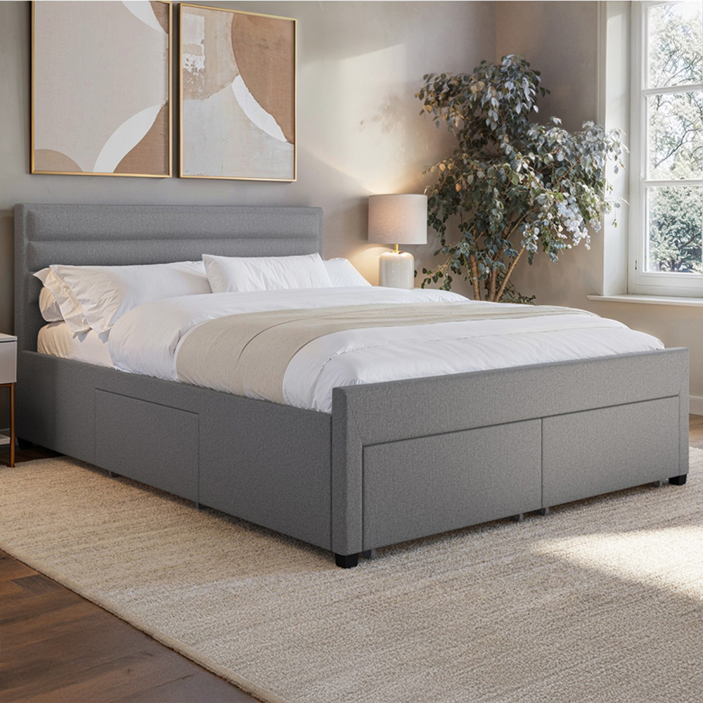 Flair Heybrook Double Grey 4 Drawer Bed Image 1