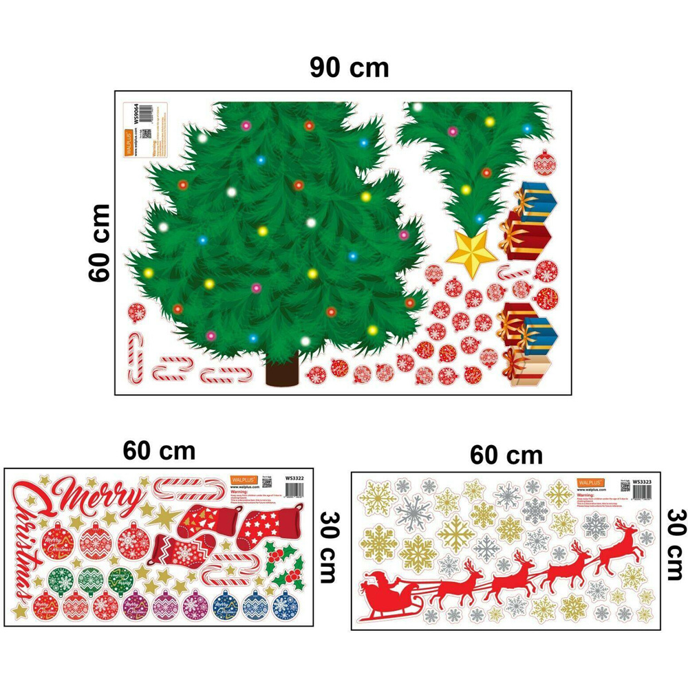 Walplus Merry Christmas Greeting with Christmas Tree Self Adhesive Wall Sticker Image 4