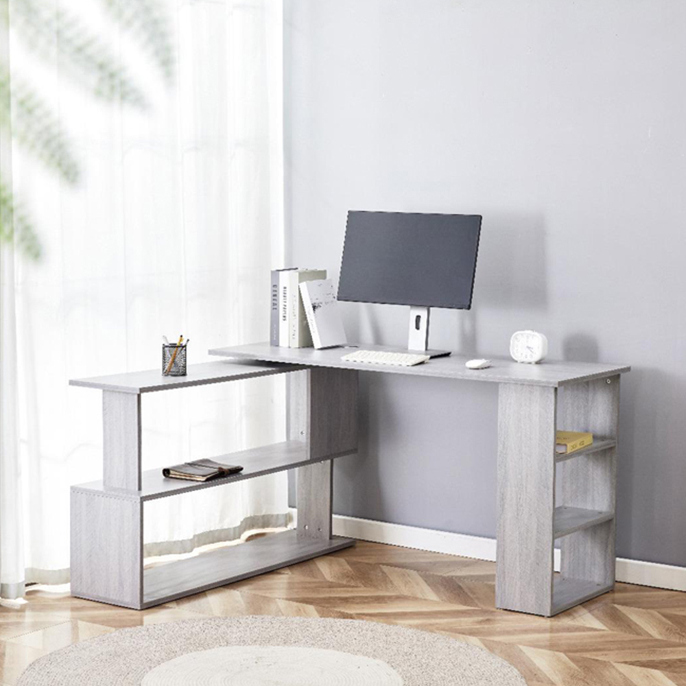 Kosy Koala Grey Wooden L Shaped Office Desk with Drawer Unit Image 2