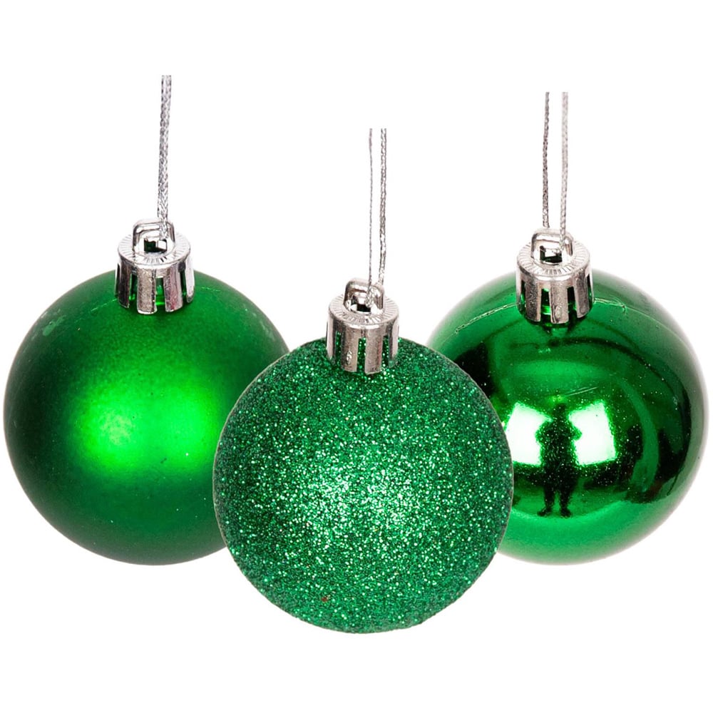 Shatchi 5cm Dark Green Luxury Bauble 9 Pack Image 2