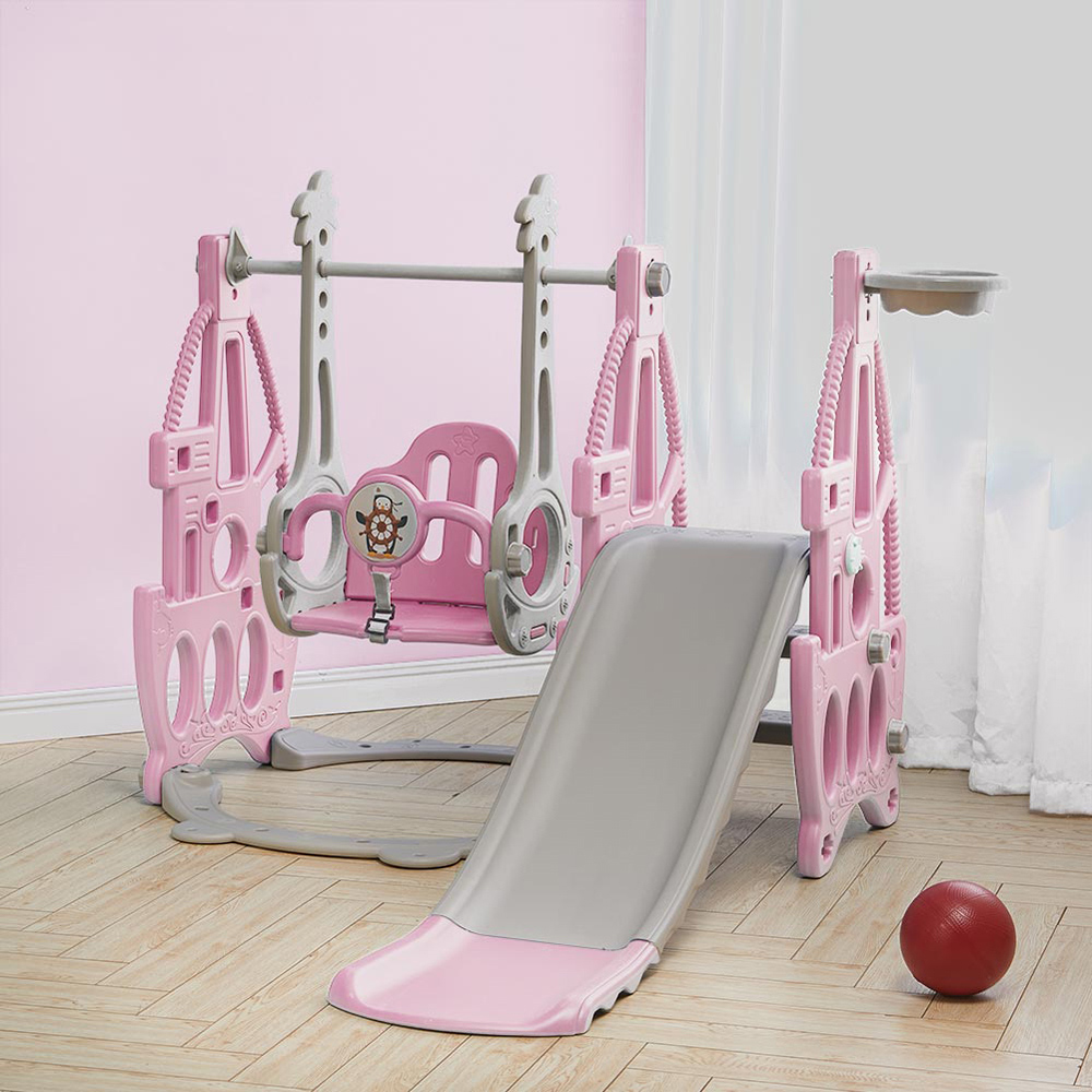 Living and Home 3 in 1 Kids Swing and Slide Playset Image 2