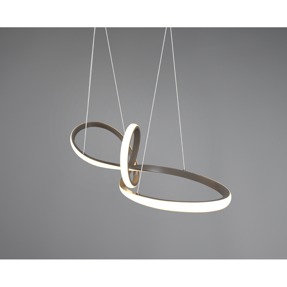 TRIO Sansa Matt Nickel LED Pendant Light Image 4