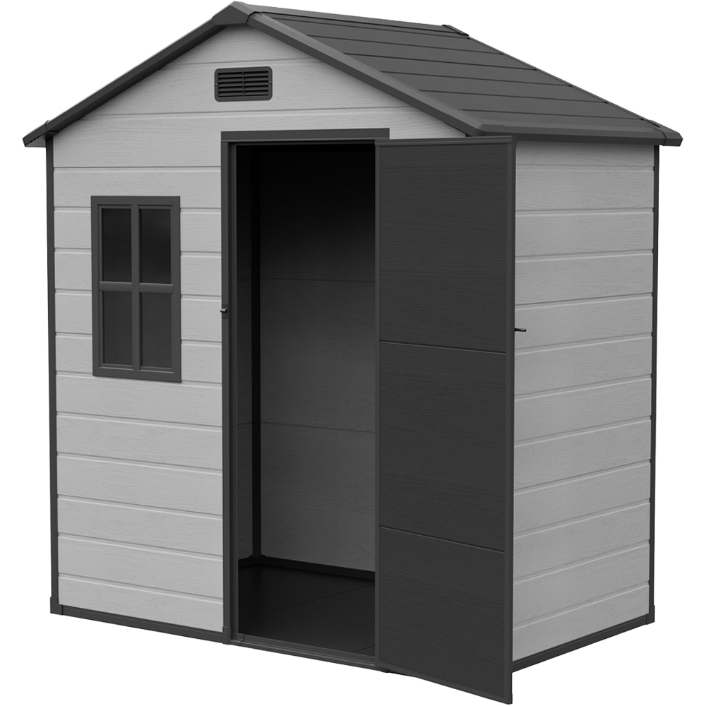 Living and Home 6 x 4ft Plastic Apex Garden Storage Shed with Window and Floor Image 4