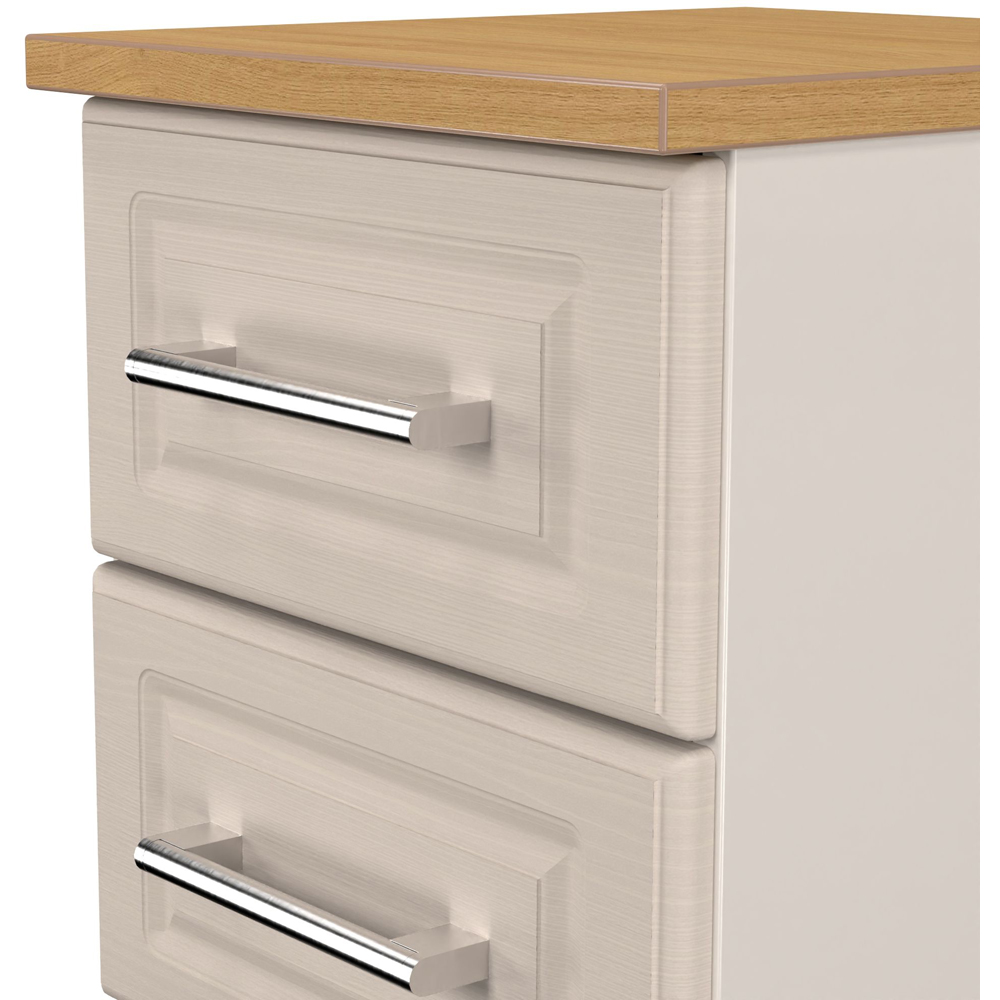 Crowndale Kent 5 Drawer Kashmir Ash and Modern Oak Compact Bedside Cabinet Ready Assembled Image 5