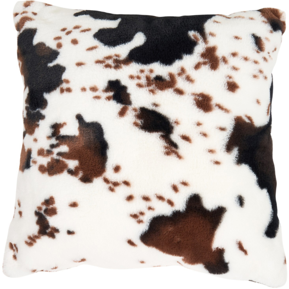 Cow Print Faux Fur Cushion Image 1