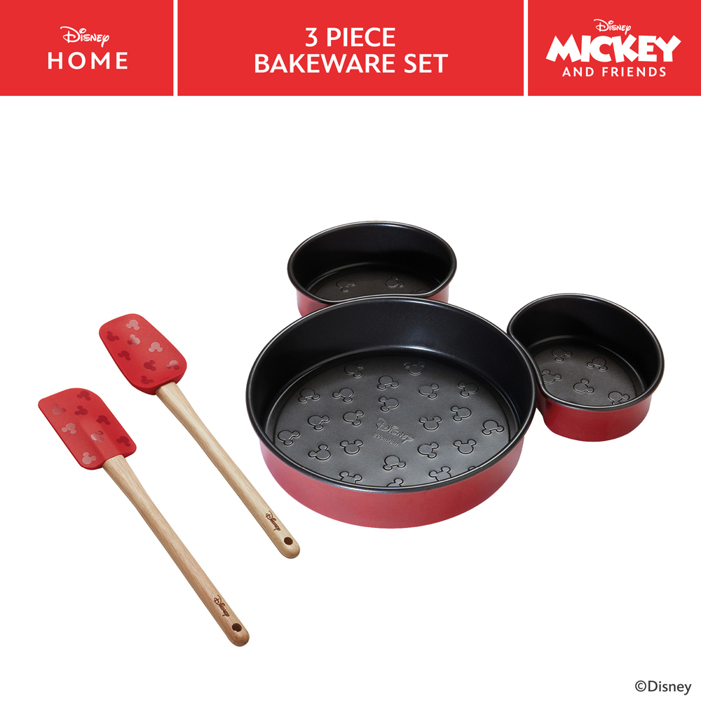 Prestige x Disney 3 Piece Mickey Head Cake Tin with Spatula and Spoonula Set Image 3