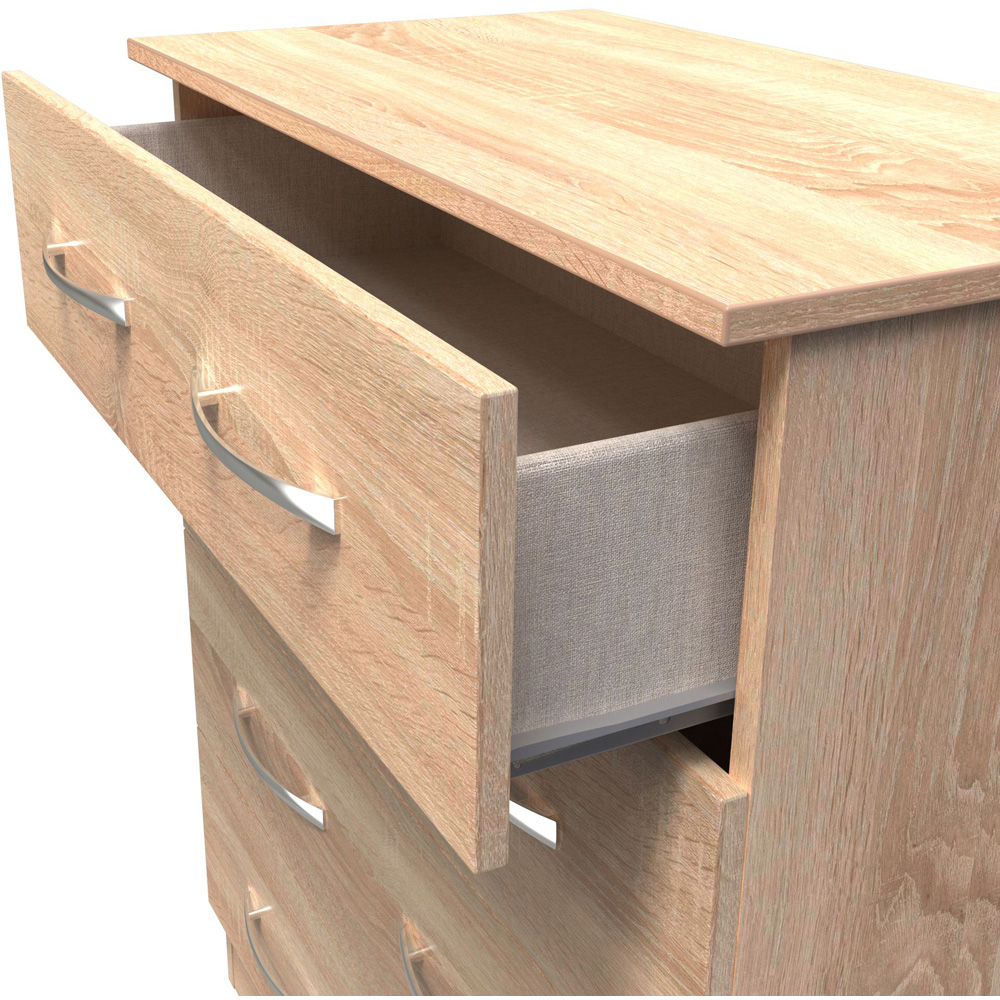Crowndale Avon 4 Drawer Bardolino Oak Chest of Drawers Ready Assembled Image 6