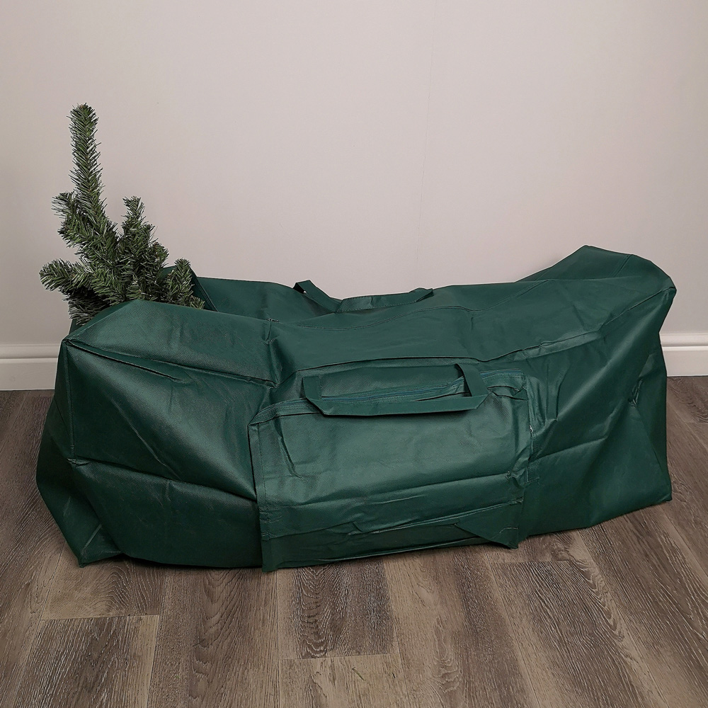 Samuel Alexander Green Christmas Tree Storage Bag with Zip and Carry Handle 120cm Image 2