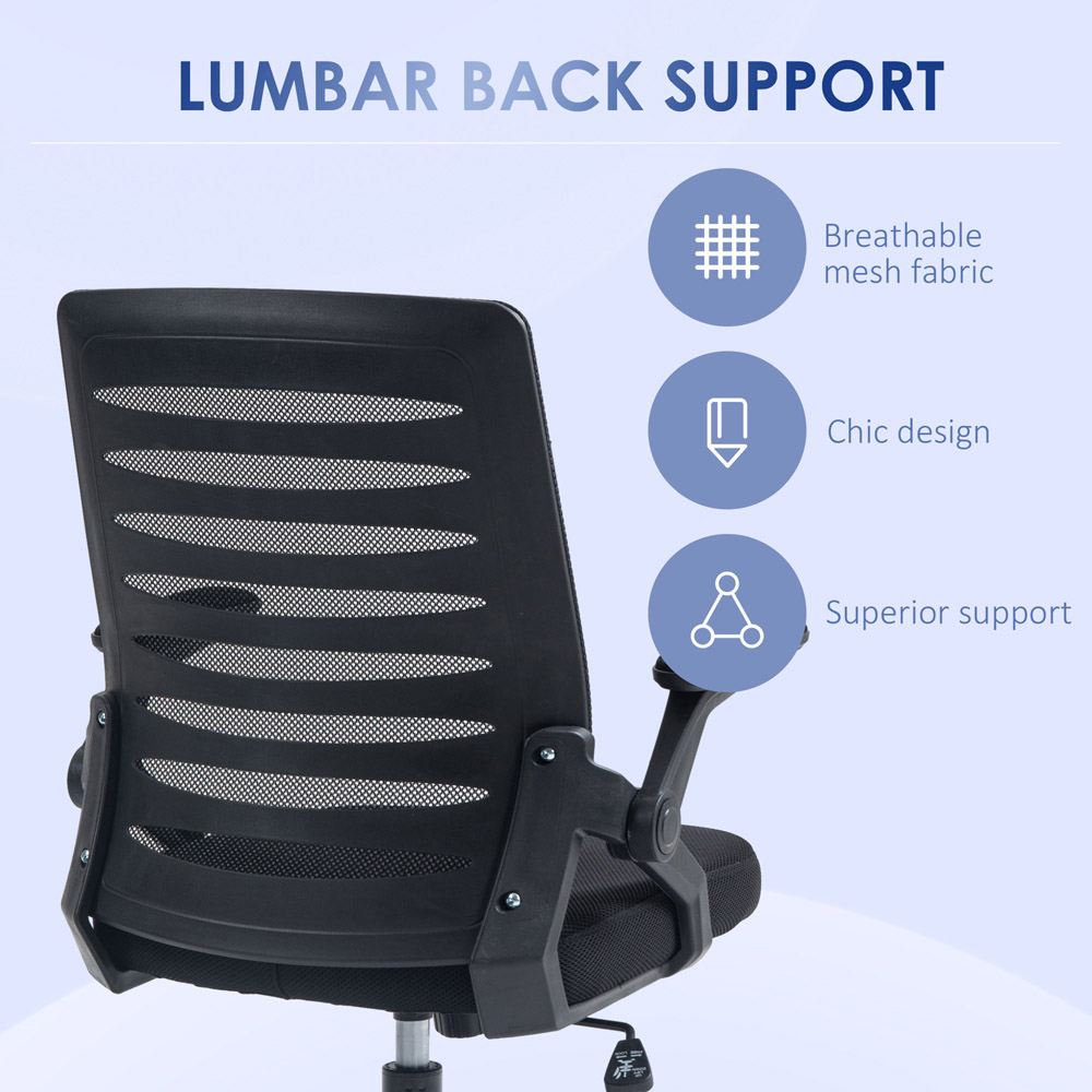 Portland Black Mesh Office Chair with Lumbar Support Image 4