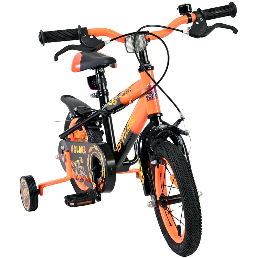 Volare Strike Kids 12 inch Orange and Black Bike with Stabilisers Image 2