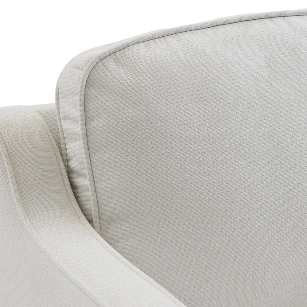 Living and Home Beige White Linen Sofa Chair Image 4