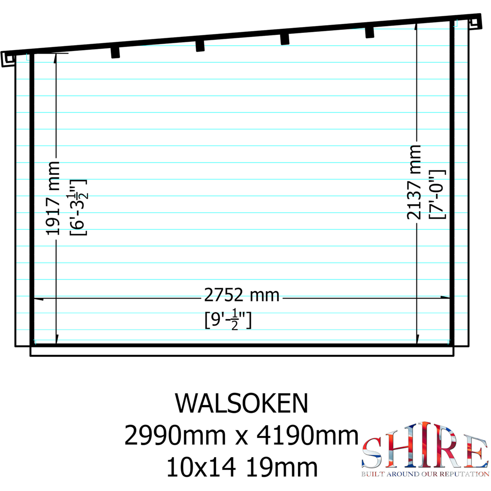 Shire Walsoken 10 x 14ft Dual-Purpose Pent Garden Log Cabin with Integral Storage Image 8