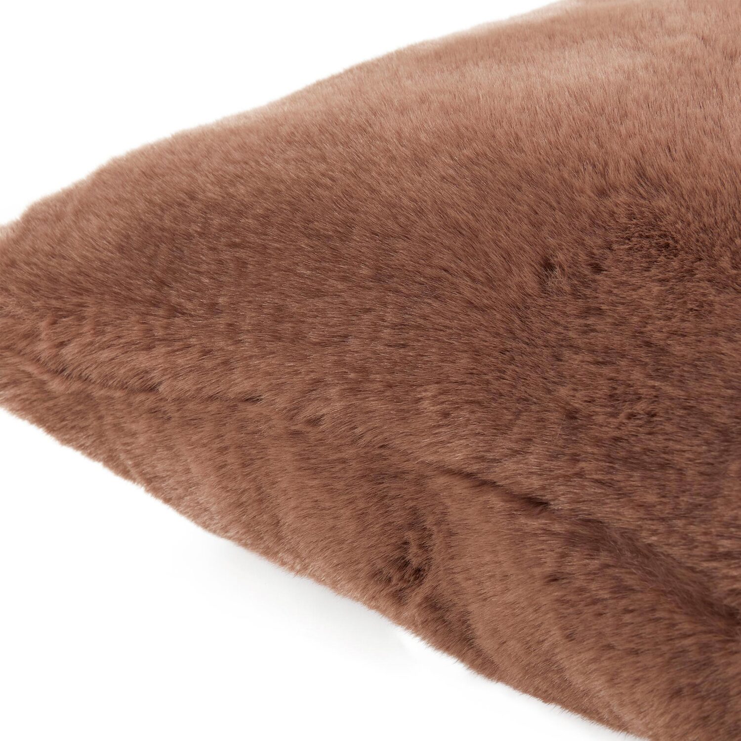 Rabbit Faux Fur Cushion Mocha 55cm Image 4